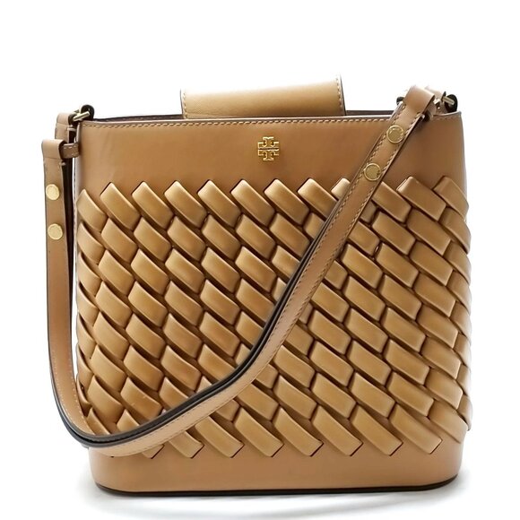 TORY BURCH Brown Leather Shoulder Bag mon258-103125 - Picture 1 of 16